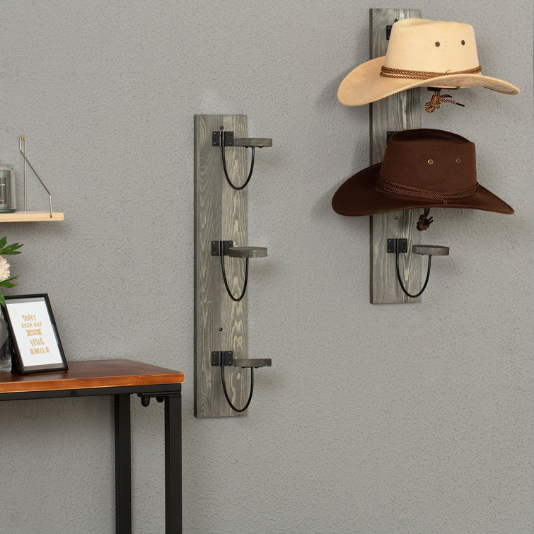 Vertical wall discount mounted hat rack